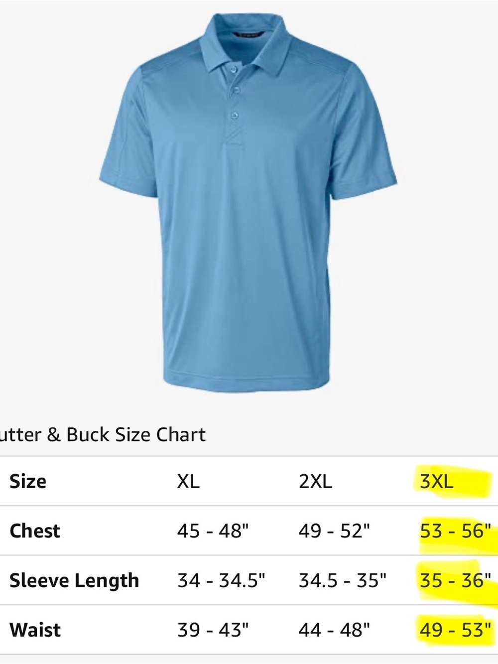 NWT Cutter & Buck Prospect Polo Shirt UPF 50 Moisture Wicking Blue XXXL - Picture 7 of 7